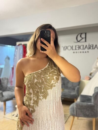 GRACE | GOLD İŞLEME DETAYLI TEK KOL ABİYE